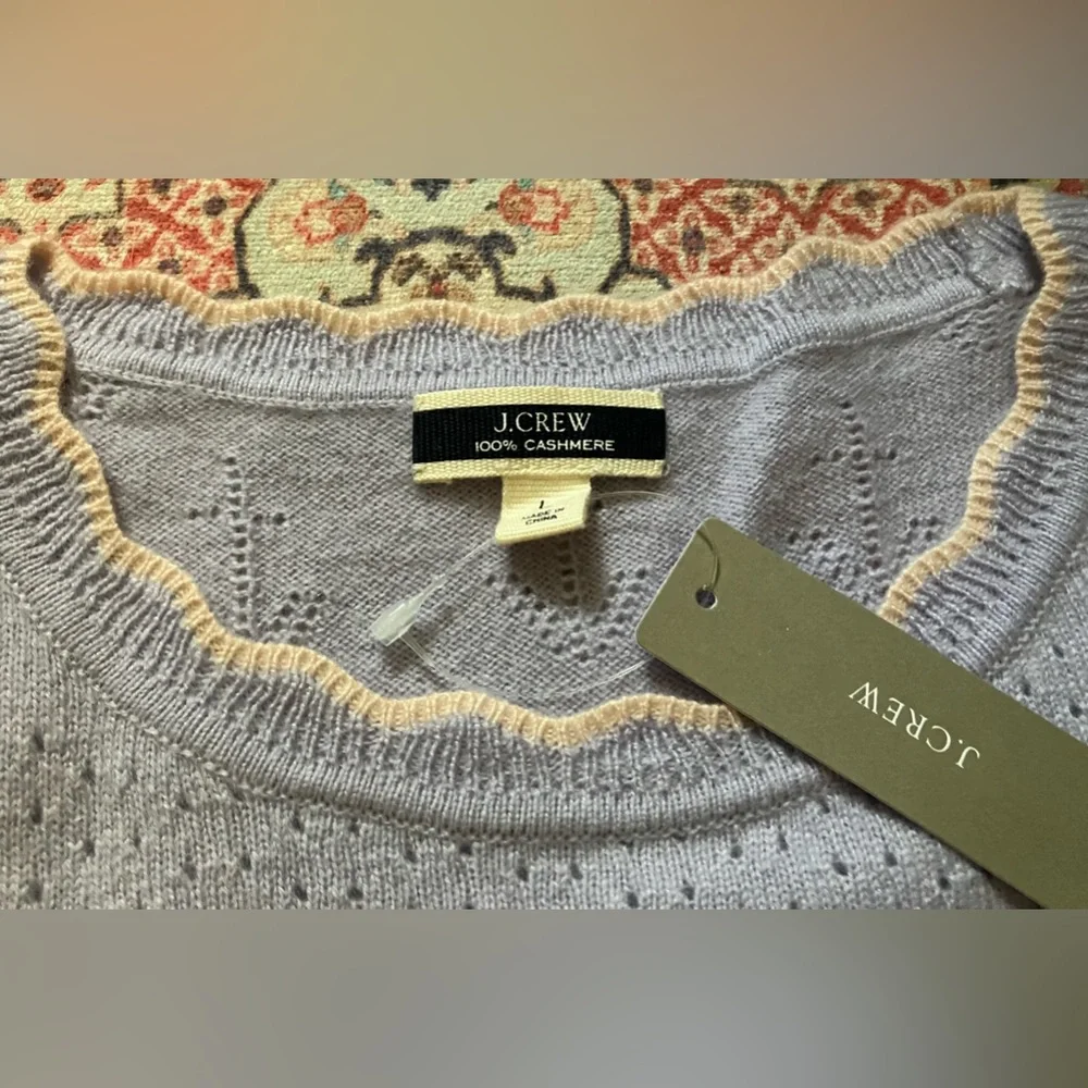 J Crew Lavender Cashmere T Shirt - Picture 4 of 5